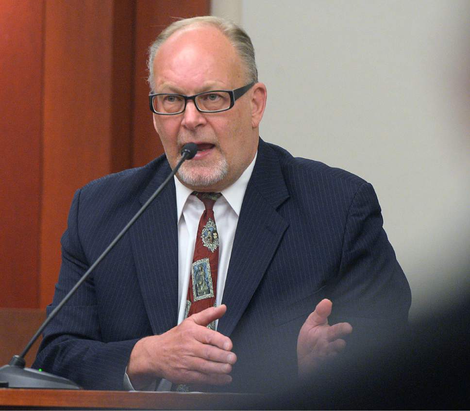 Al Hartmann  |  The Salt Lake Tribune
Utah Assistant Attorney General Scott Reed testifies in John Swallow's public corruption trail in Salt Lake City Wed. Feb. 15.