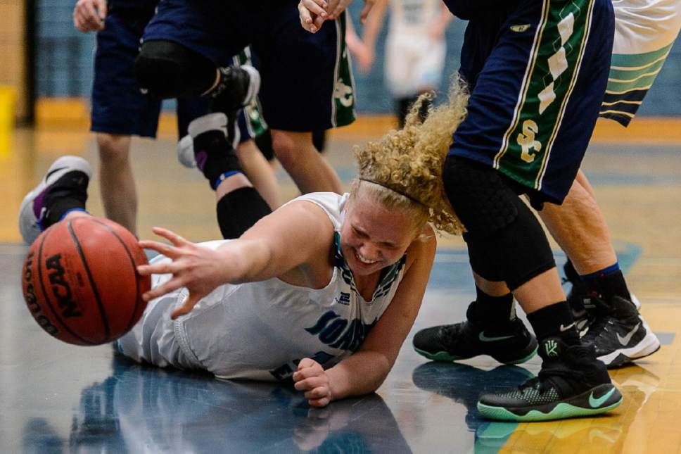 Trent Nelson  |  The Salt Lake Tribune
Juan Diego's Brianna Veltri, as Juan Diego hosts Snow Canyon in a 3A playoff game, girls' high school basketball in Draper, Saturday February 18, 2017.