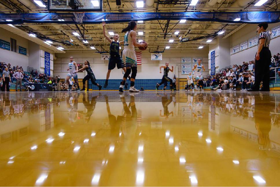 Trent Nelson  |  The Salt Lake Tribune
Juan Diego hosts Snow Canyon in a 3A playoff game, girls' high school basketball in Draper, Saturday February 18, 2017.