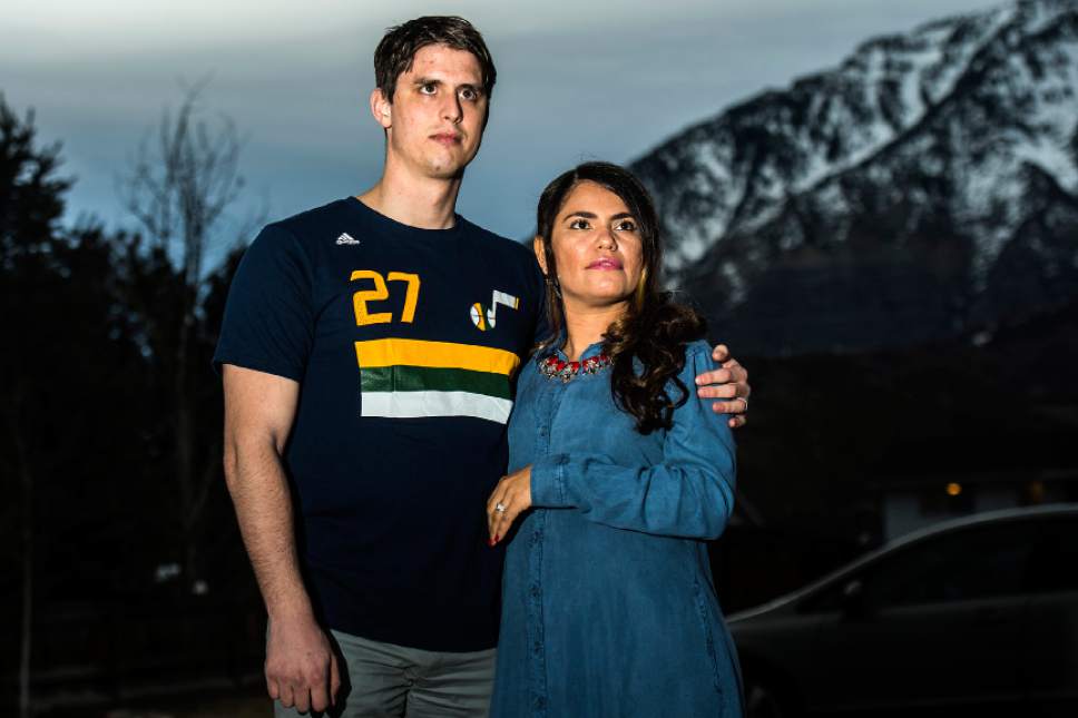 Chris Detrick  |  The Salt Lake Tribune
Michael and Claudia Keith live in Orem. Claudia has a green card but for a time was undocumented, and the couple feared she would be deported to her native Brazil. Thursday, Feb. 16, 2017.