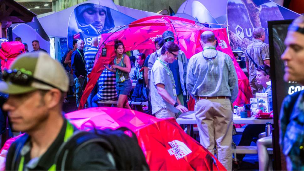 Chris Detrick  |  Tribune file photo
Visitors browse on the opening day of the 2015 Outdoor Retailer Summer Market at the Salt Palace Convention Center in Salt Lake City.