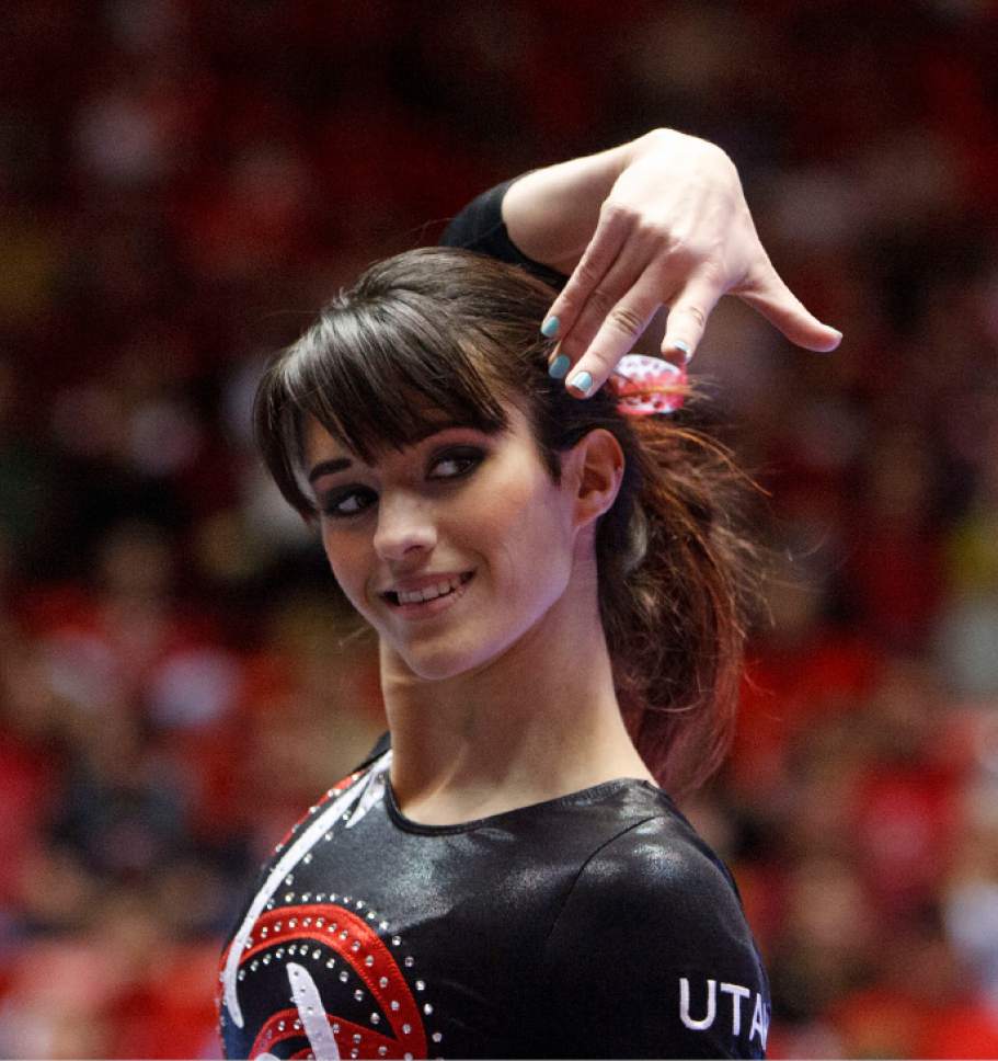 Trent Nelson  |  The Salt Lake Tribune

Utah's Nancy Damianova performs her floor routine. Utah vs. Stanford, college gymnastics, Friday, Feb.24, 2012 in Salt Lake City. Damianova is part of the cast of Cirque du Soleil "Ovo," coming to the Maverik Center in West Valley City for a five-day run starting Wednesday, Feb. 22.