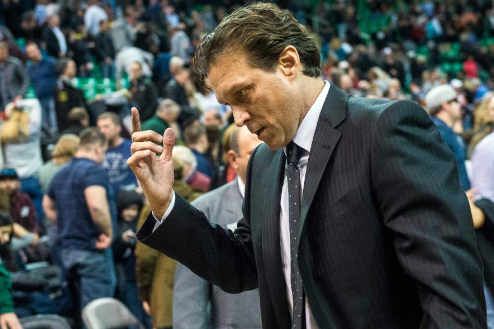 Chris Detrick  |  The Salt Lake Tribune
Utah Jazz head coach Quin Snyder walks off of the court after the game at EnergySolutions Arena Friday January 2, 2015.  Atlanta won the game 98-92.