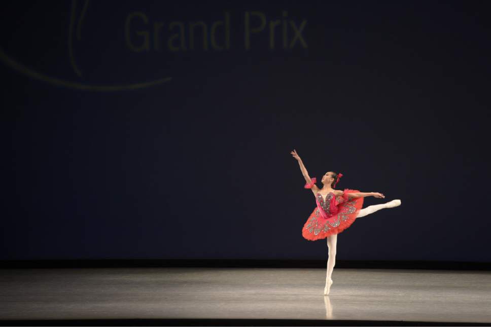 Leah Hogsten  |  The Salt Lake Tribune
Anda Erdenebileg, 14, performs a Fairy Doll variation. Hundreds of Junior Contemporary Competition ballet dancers audition for the Youth America Grand Prix or YAGP regional semi-finals, Thursday, February 24, 2017 at the Capitol Theatre. Throughout the weekend, the students will attend workshops, competitions, and dance classes. YAGP awards more than $250,000 a year in scholarships to send  dancers to leading schools and dance companies to continue their training. Selected competitors will continue on to the finals in New York City.