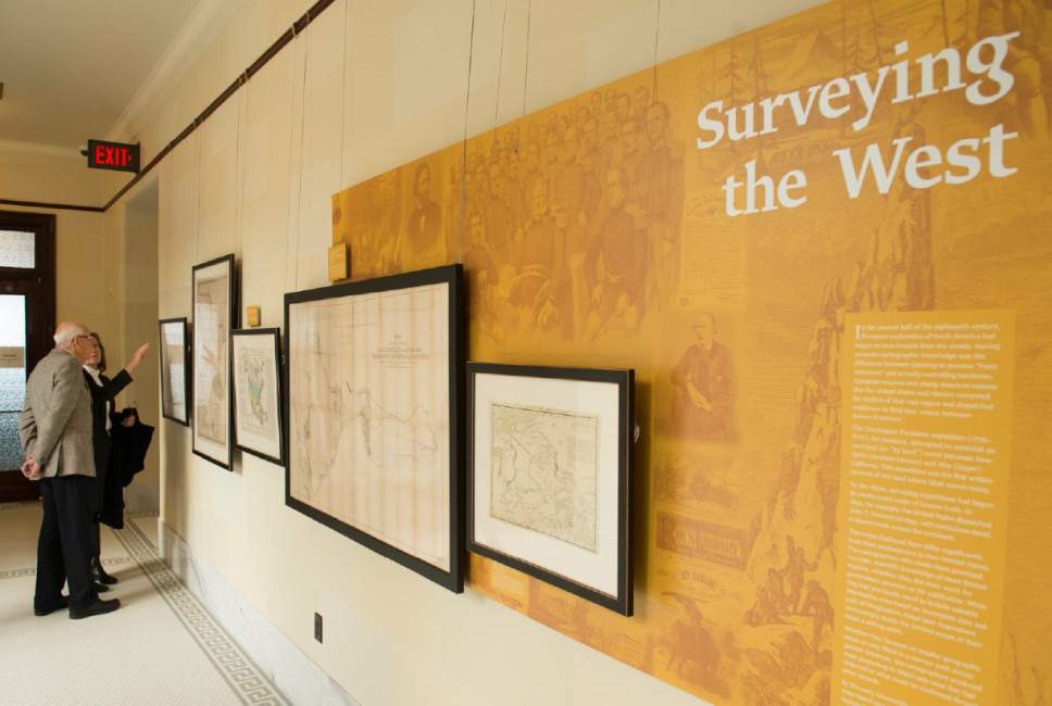 Rick Egan  |  The Salt Lake Tribune

"Utah Drawn: An Exhibition of Rare Maps," organized by the Division of State History,  will be on display through late summer on the 4th floor of the Utah State Capitol.