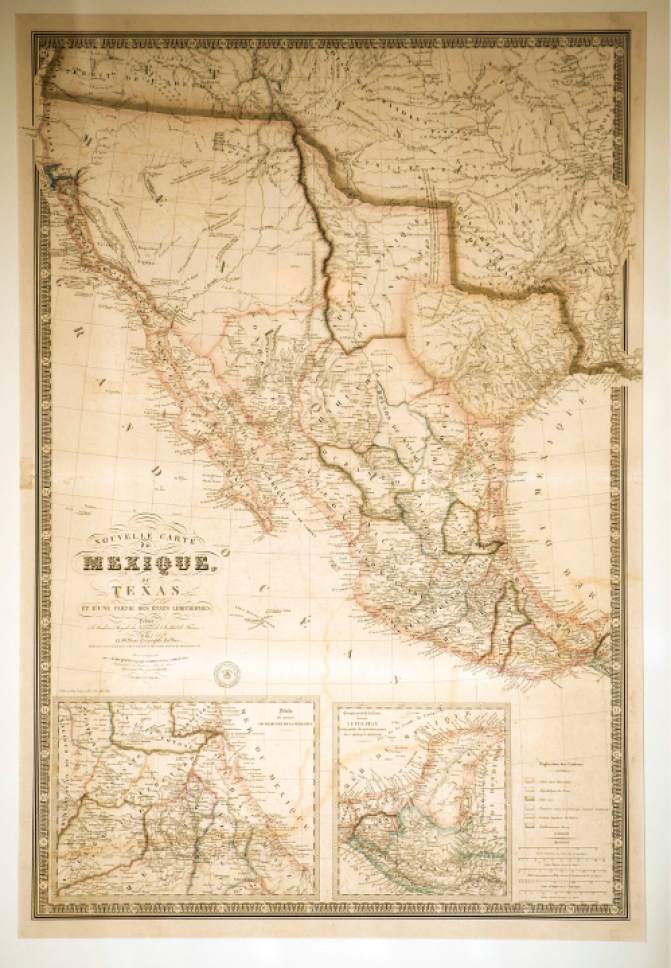 Rick Egan  |  The Salt Lake Tribune

Nouvelle Carte du Mexique du Texas, 1845, is on display as part of "Utah Drawn: An Exhibition of Rare Maps." The exhibit, organized by the Division of State History, will be on display through late summer on the 4th floor of the Utah State Capitol.