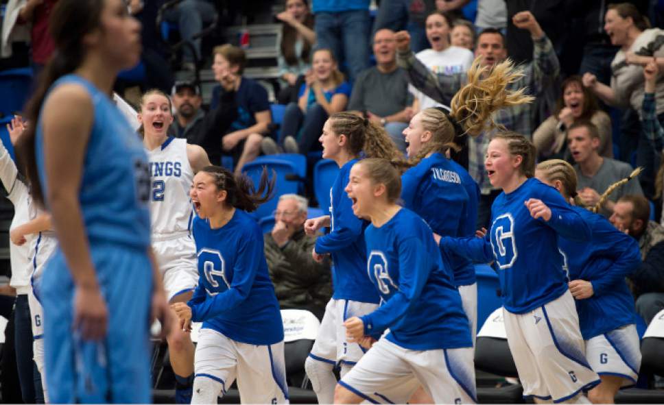 Steve Griffin  |  The Salt Lake Tribune


Pleasant Grove celebrates their last second victory over Layton during the girl's 5A basketball tournament at the SLCC gym in Salt Lake City Monday February 20, 2017