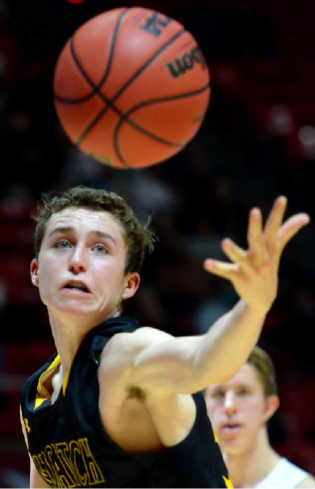 Steve Griffin  |  The Salt Lake Tribune


Wasatch guard Brandon Maxwell reaches fort he ball during the 4A playoff game against Olympus at the Huntsman Center in Salt Lake City Tuesday February 28, 2017.