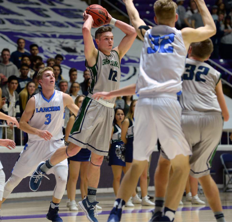 Steve Griffin  |  The Salt Lake Tribune


Copper Hills guard Stockton Shorts passes out of trouble as the Layton defense applies pressure during 5A playoff game at the Dee Events Center in Ogden Wednesday March 1, 2017