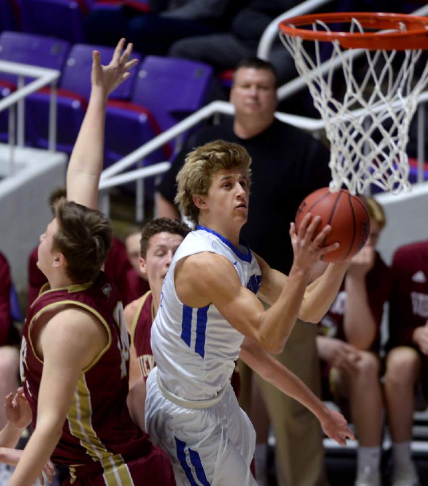 Steve Griffin  |  The Salt Lake Tribune


Bingham's Preston Fowlks splits the Viewmont defense as he gets to he basket during 5A playoff game at the Dee Events Center in Ogden Wednesday March 1, 2017.