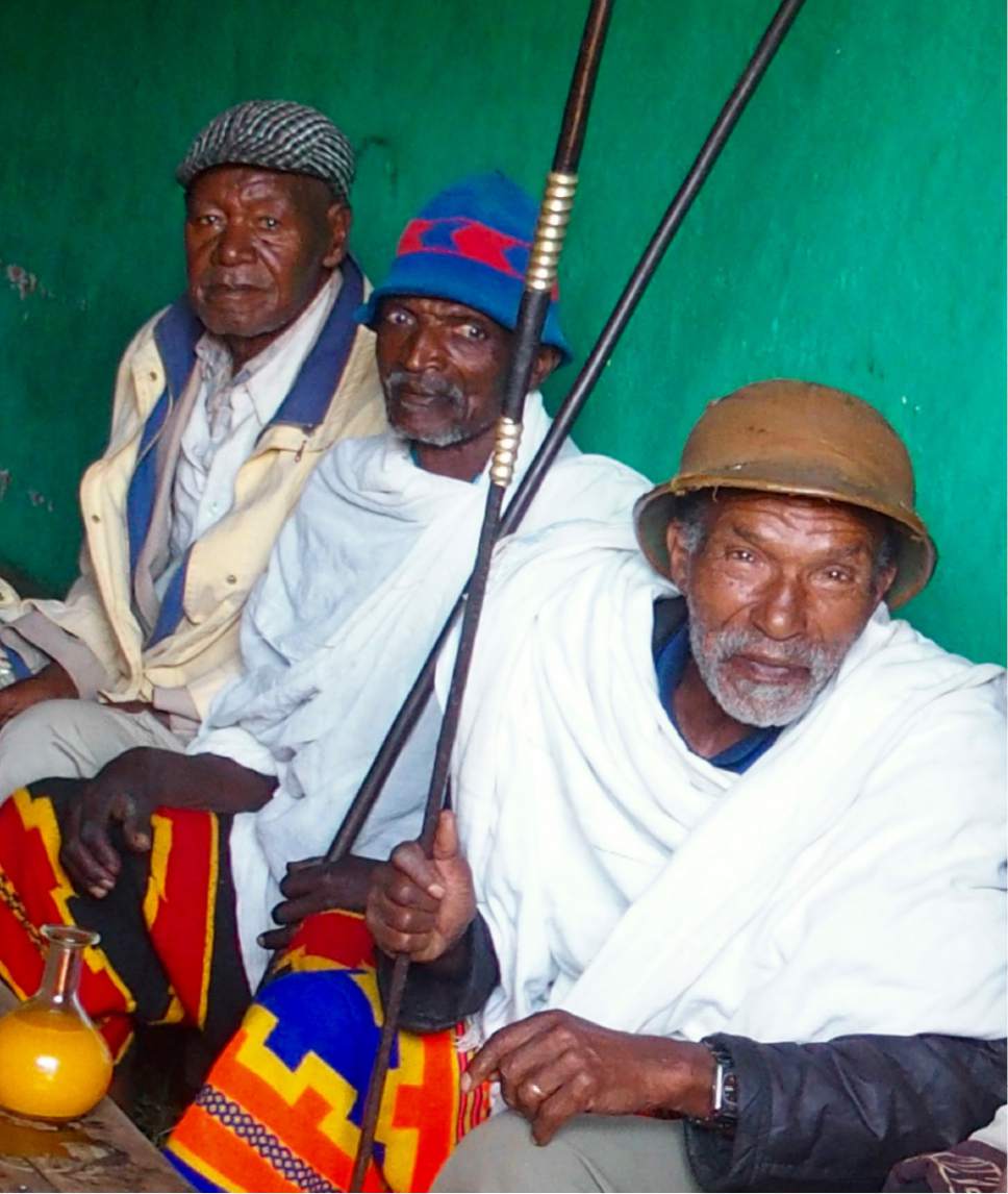 Christopher Smart  |  The Salt Lake Tribune

These tribal elders join the throngs in Dorze, Ethiopia, celebrating Timkat, the baptism of Jesus Christ, by drinking tej, honey wine. A lot of it.