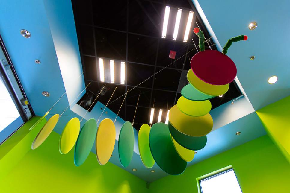 Trent Nelson  |  The Salt Lake Tribune
The Very Hungry Caterpillar at Discovery Gateway Children's Museum's new exhibit The Reading Nook, in Salt Lake City, Thursday March 2, 2017.