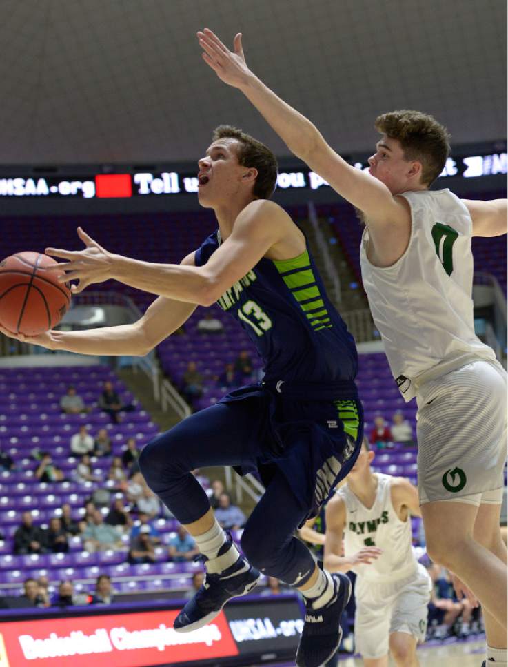Leah Hogsten  |  The Salt Lake Tribune
Olympus High School defeated Timpanogos High School 91-69 during their 4A State boys' basketball quarterfinal playoff game at Weber State University's Dee Events Center, Thursday, March 2, 2017.