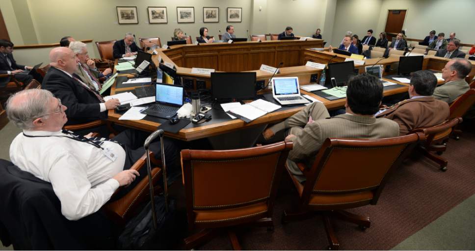 Steve Griffin  |  The Salt Lake Tribune


Sen. Todd Weiler, R-Woods Cross, right, as explains SB0185S during the House Judiciary Standing Committee meeting at the State Captiol in Salt Lake City Friday March 3, 2017. SB0185S deals with cause of action for minors injured by pornography.