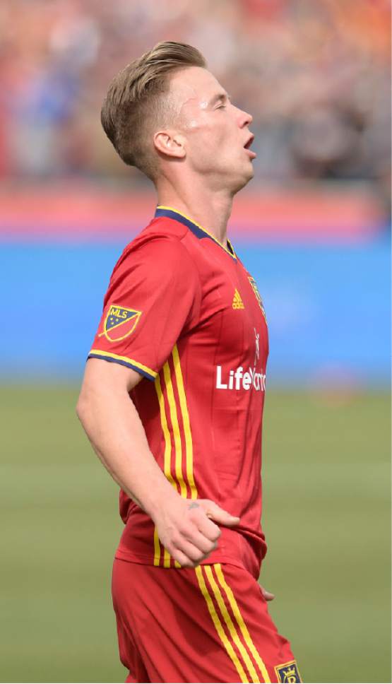 Leah Hogsten  |  The Salt Lake Tribune
Real Salt Lake midfielder Albert Rusnak (11) takes aim at the goal but misses. Real Salt Lake kicked off the 2017 season Saturday, March 4, 2017 with a home opener against Toronto FC at Rio Tinto Stadium. Real Salt Lake and Toronto FC are 0-0 at the half.