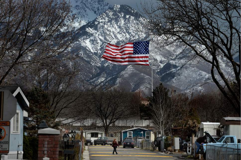 Scott Sommerdorf | The Salt Lake Tribune
Brisk wind near State Street in Sandy, Sunday, March 5, 2017.