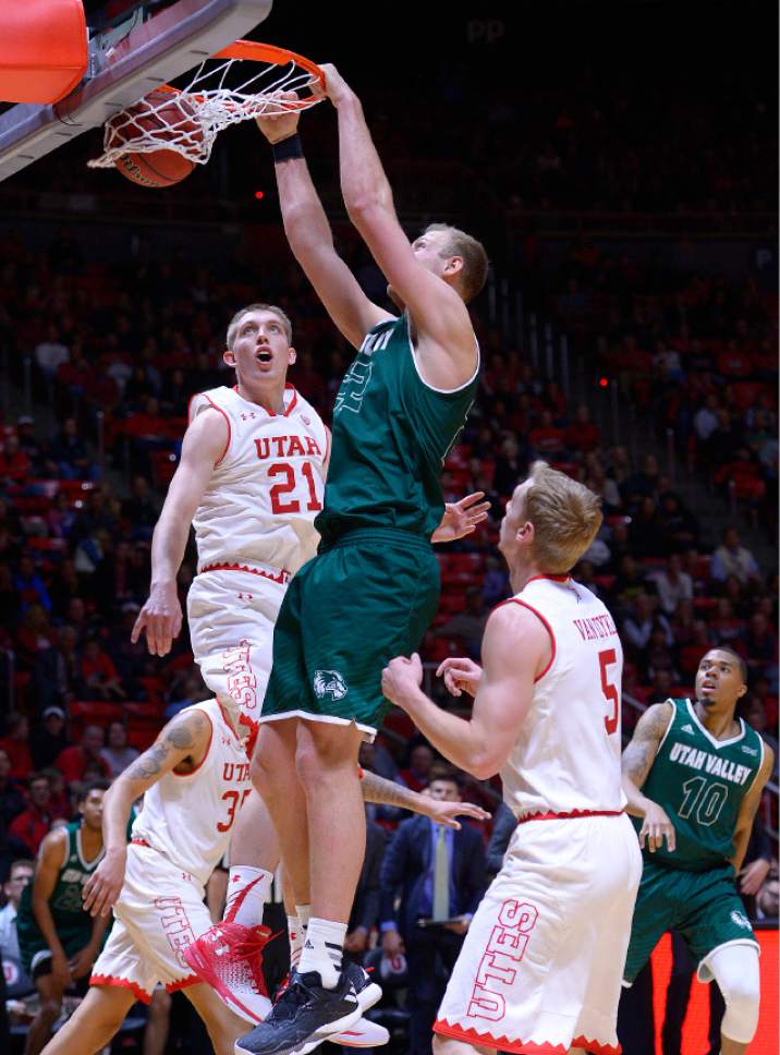 Leah Hogsten  |  The Salt Lake Tribune
Utah Valley Wolverines forward Isaac Neilson (22) had 28 point in the game. University of Utah defeated Utah Valley University 87-80 during their non-conference game Tuesday, December 6, 2016 at the Jon M. Huntsman Center.