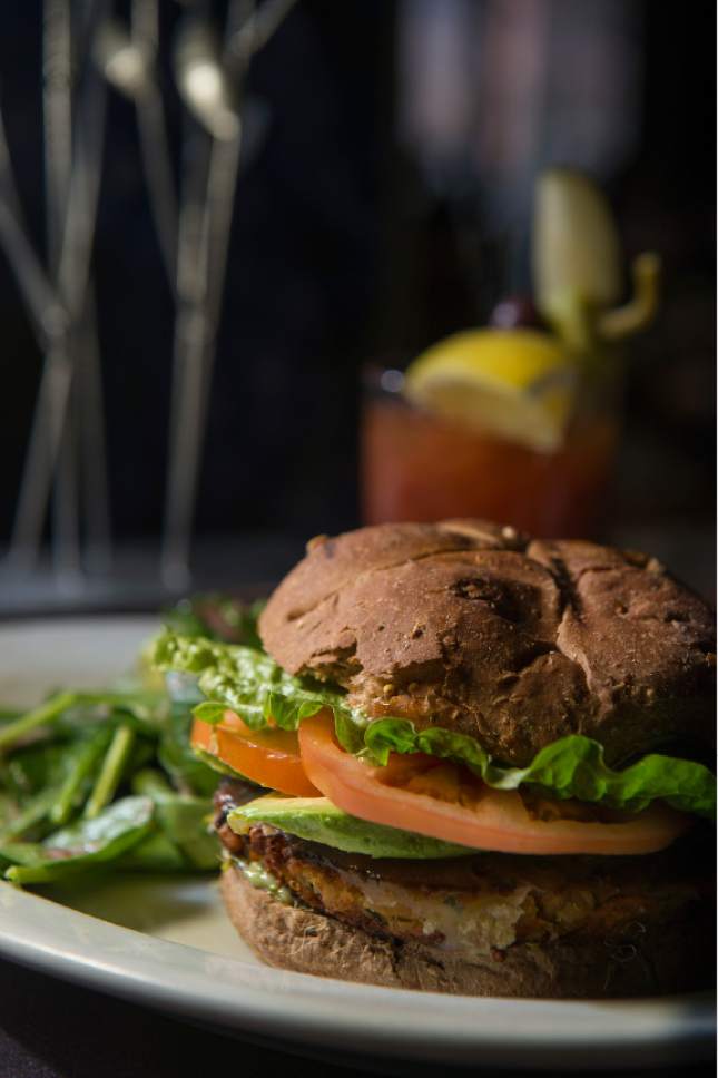 Leah Hogsten  |  The Salt Lake Tribune
Oasis Cafe'sVegetable Grain Burger.