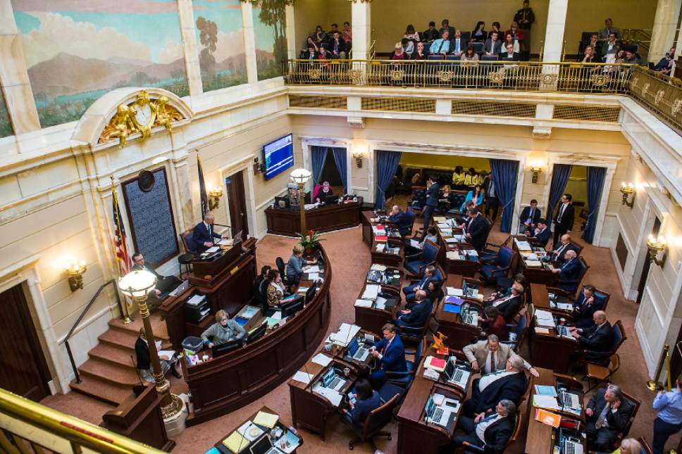 Chris Detrick  |  The Salt Lake Tribune
Senate President Wayne L. Niederhauser presides over the Senate Floor Time at the Utah State Capitol Thursday March 9, 2017.