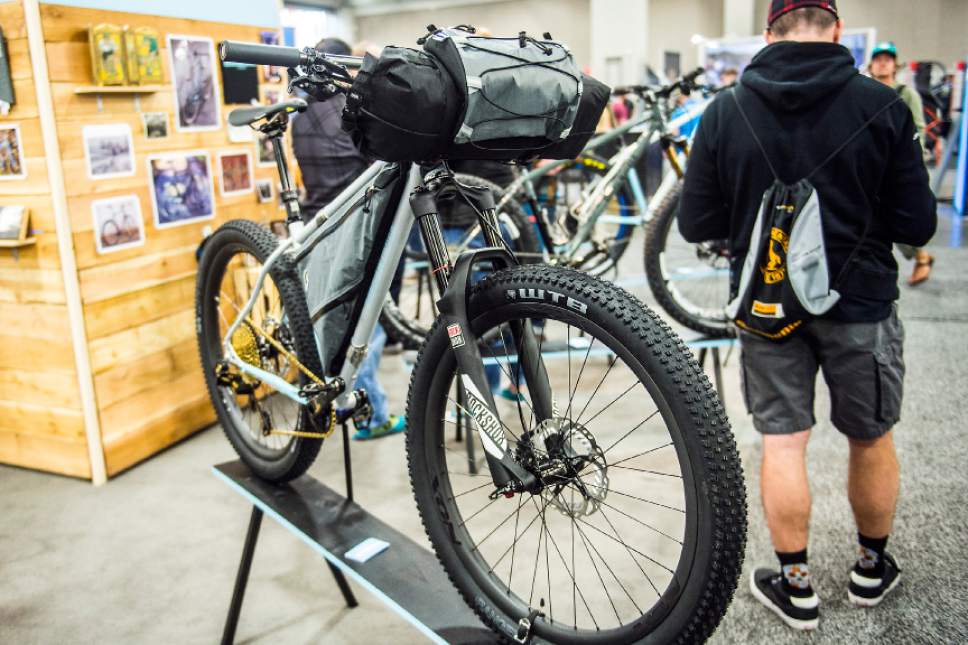 Chris Detrick  |  The Salt Lake Tribune
A bicycle from Breadwinner Cycles, Portland, Ore., on display at the North American Handmade Bicycle Show at the Salt Palace Convention Center on Saturday, March 11, 2017. The show highlights the talents of individuals around the world whose art form is the bicycle, and is a meeting space for frame builders and consumers who are passionate about custom-made bikes.