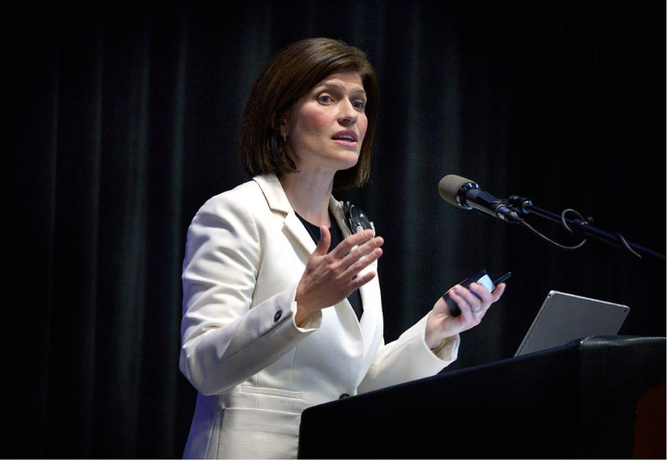Scott Sommerdorf | The Salt Lake Tribune
Jill Manning delivers her talk - Pornography and Wives - at UCAP - Utah Coalition Against Pornography -  conference at the Salt Palace, Saturday, March 11, 2017.