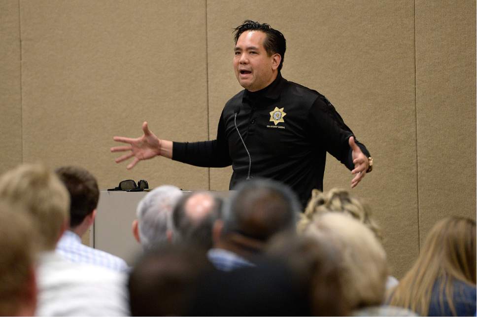 Scott Sommerdorf | The Salt Lake Tribune
Utah Attorney General Sean Reyes delivers his talk - Utah's Fight Against the New Drug - at the UCAP (Utah Coalition Against Pornography) conference at the Salt Palace, Saturday, March 11, 2017.