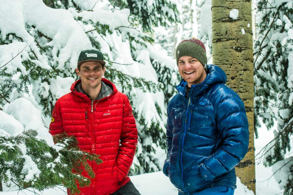 Chris Detrick  |  The Salt Lake Tribune
Sam Kapacinskas and Jake Thelen pose for a portrait at Snowbird Resort Tuesday February 28, 2017.