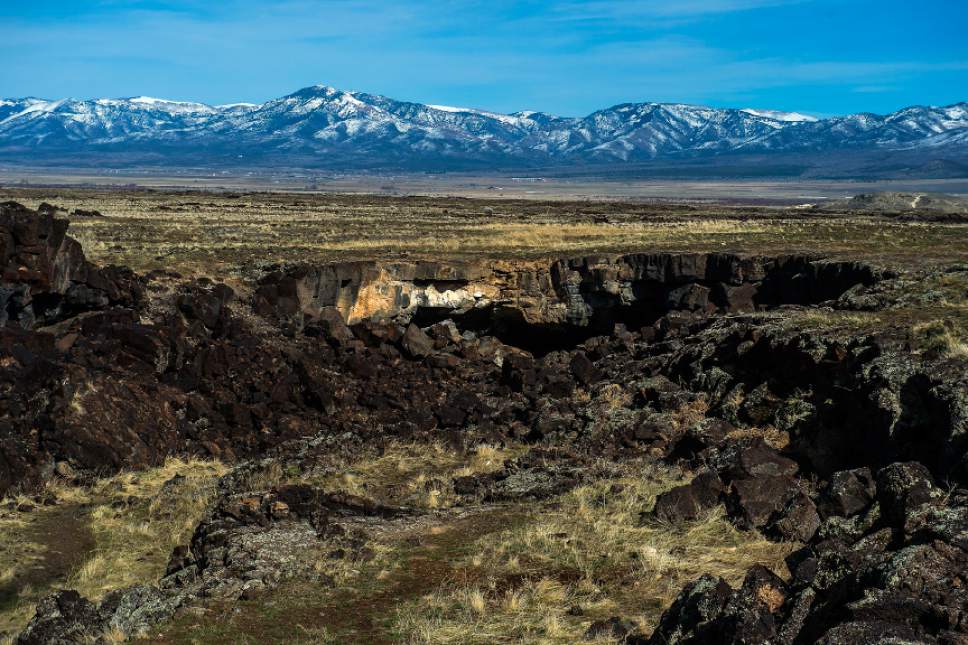 Chris Detrick  |  The Salt Lake Tribune
The Meadow Lava Tubes, photographed Wednesday, March 8, 2017, are nearby Meadow Hot Spring in Millard County.