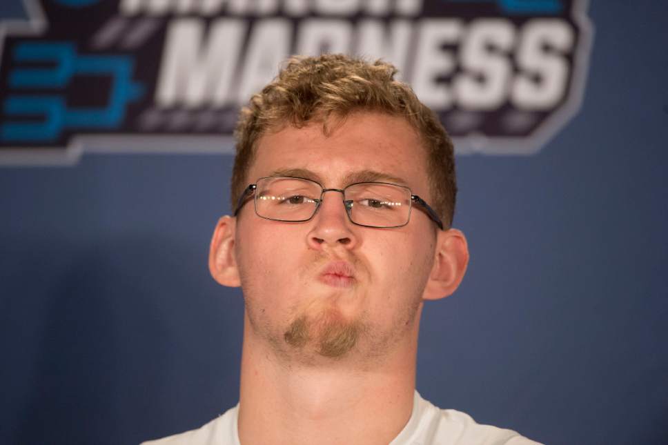 Trent Nelson |  The Salt Lake Tribune

St. Mary's Gaels center Jock Landale (34) takes questions during the team's press conference at the NCAA Tournament in Salt Lake City on Wednesday, March 15, 2017.