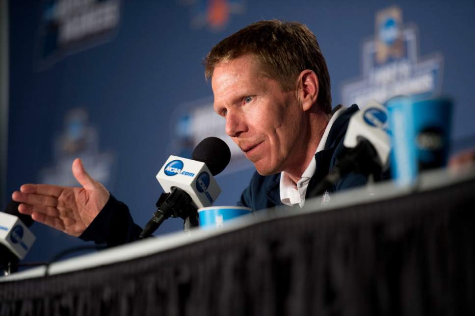 Chris Detrick  |  The Salt Lake Tribune

Gonzaga coach Mark Few takes questions during the team's press conference at NCAA Tournament in Salt Lake City on Wednesday, March 15, 2017.