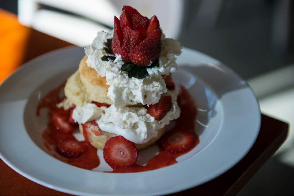Lennie Mahler  |  The Salt Lake Tribune

The Strawberry Tall Cake at Sweet Lake Biscuits & Limeade, a new breakfast and lunch spot at 54 West 1700 South in Salt Lake City.