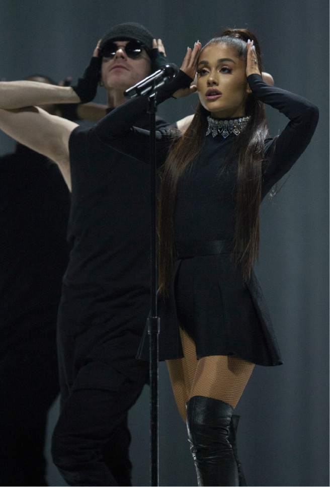 Leah Hogsten  |  The Salt Lake Tribune
Pop star Ariana Grande headlines a show at the Vivant Smart Home Arena on her "Dangerous Woman" Tour, Tuesday, March 21, 2017.