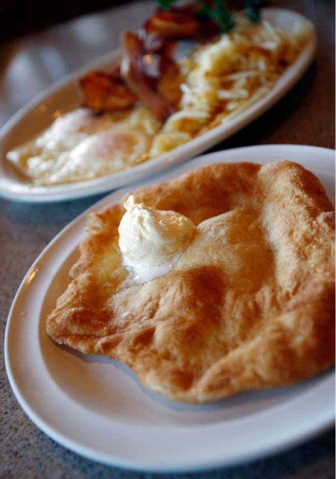 Francisco Kjolseth  |  The Salt Lake Tribune
Frybread, aka Utah scones like this one from Johanna's Kitchen in Sandy, will be celebrated on April 8 at the Founders Day and Frybread Festival in the southern Utah town of Bluff.