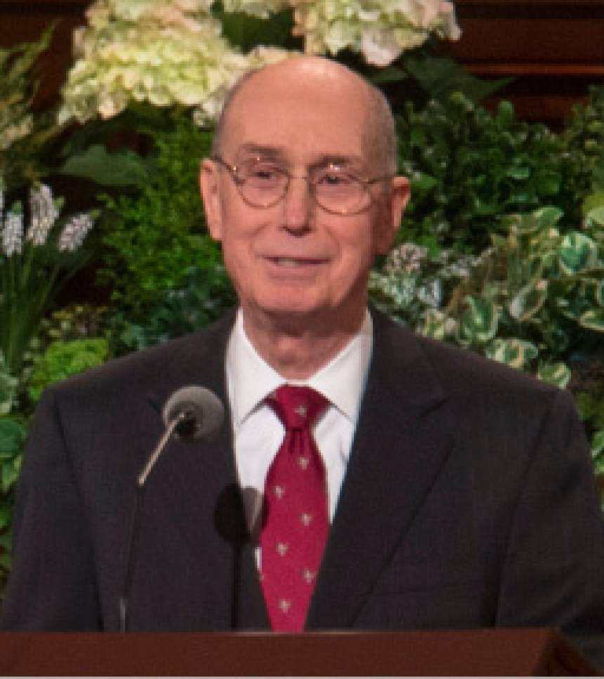 Rick Egan  |  The Salt Lake Tribune

Henry B. Eyring speaks at the Women's Conference session of LDS General Conference, at the LDS Conference center, 
Saturday, March 25, 2017.