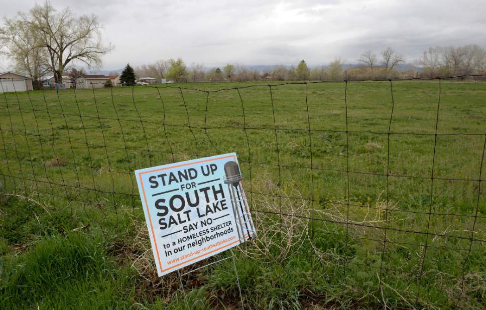 Al Hartmann  |  The Salt Lake Tribune
Site of the soon to be built homeless recsource center at 3380 South 10th West in South Salt Lake.  It's some of the last open space in the area with a few older houses.