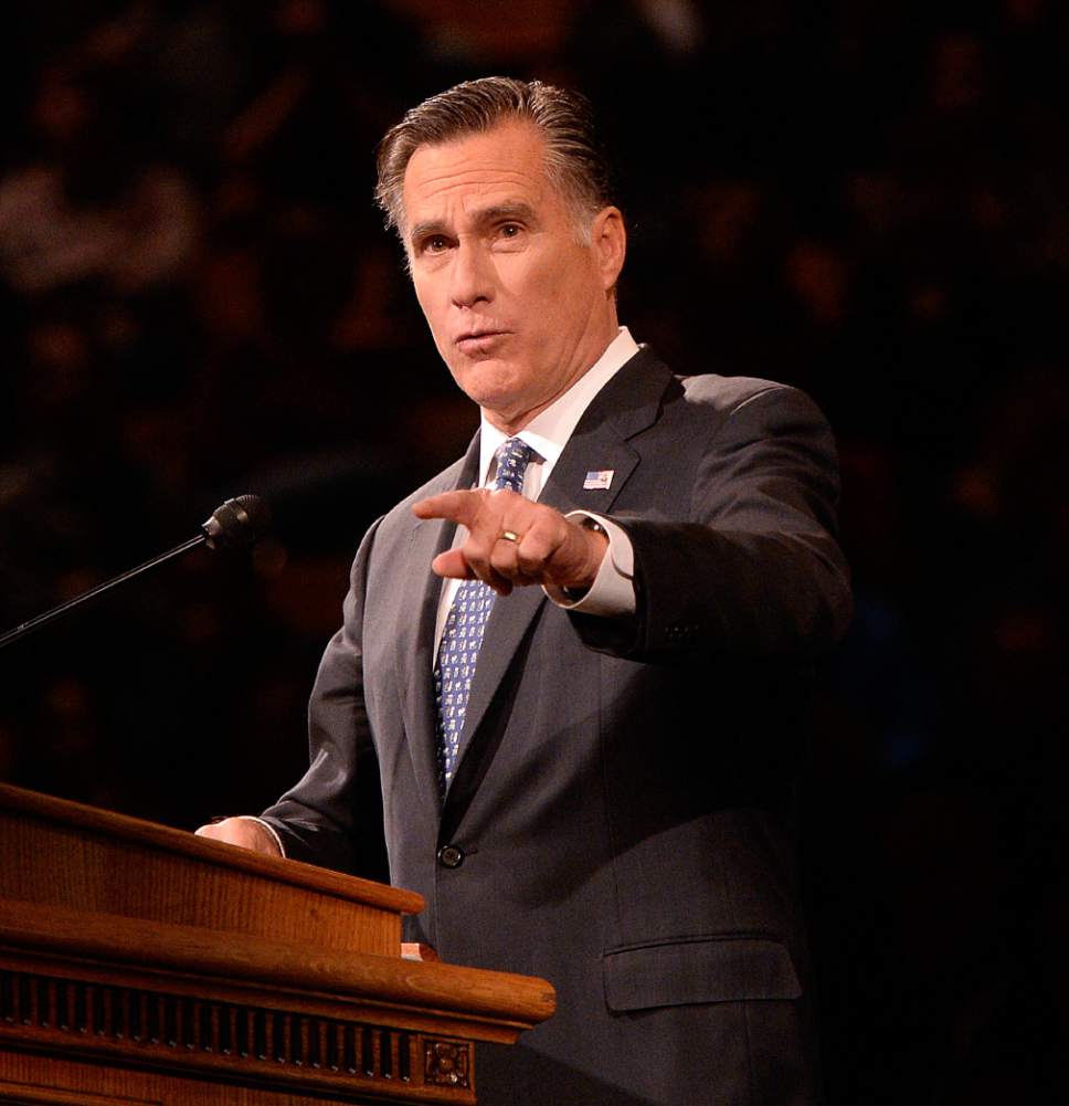 Al Hartmann  |  Tribune file photo
Mitt Romney is shown in late 2016.