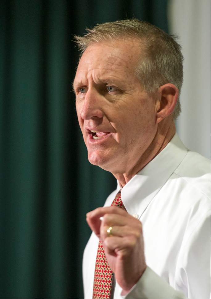 Rick Egan  |  The Salt Lake Tribune

Sheriff Jim Winder discusses the recent deaths of three Unified Police Department officers during a news conference, Monday, February 13, 2017.