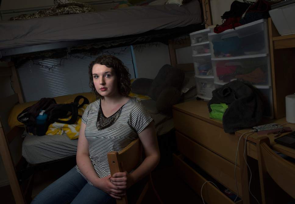 Leah Hogsten  |  The Salt Lake Tribune
Brigham Young University student Madeline MacDonald has become an activist in the wake of her sexual assault in Orem in December 2014. She requested access to the file generated by an Honor Code Office investigation of her conduct, and says it showed the school regarded her as a "suspect" after she reported the attack. The probe concluded she did not violate the code, she said. MacDonald said she is pleased but with some reservations about the changes to the Honor Code announced in October 2016.