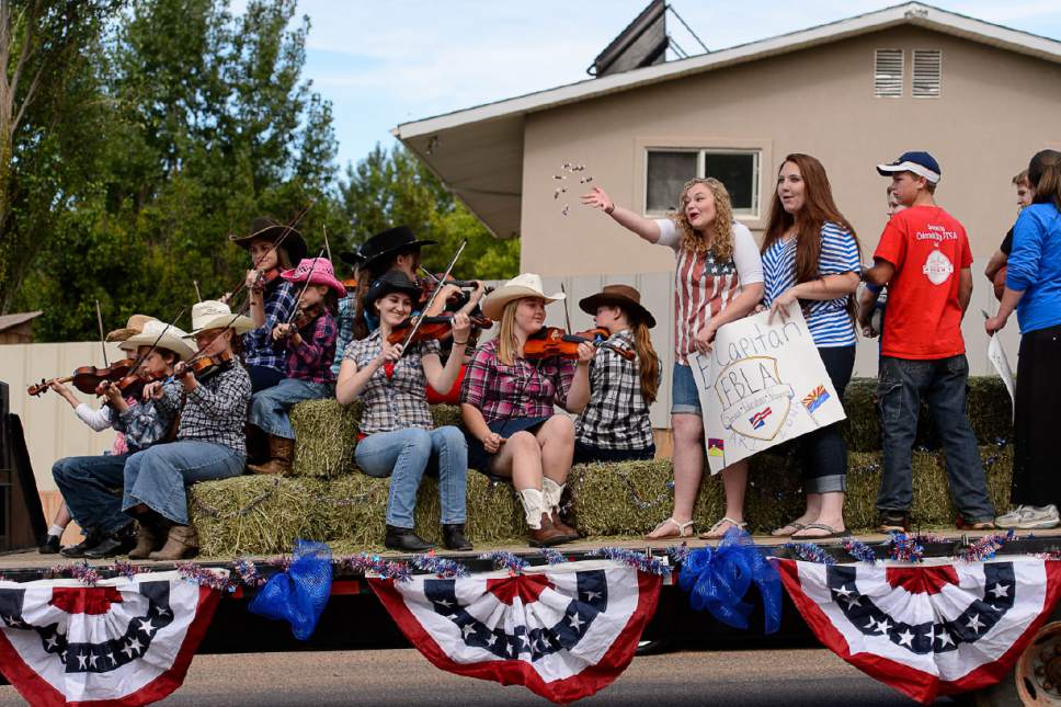 Trent Nelson  |  The Salt Lake Tribune
Performers from El Capitan School as the Colorado City and Hildale Fourth of July Parade makes its way down Central Street in Hildale, UT, and Colorado City, AZ, Saturday July 2, 2016.