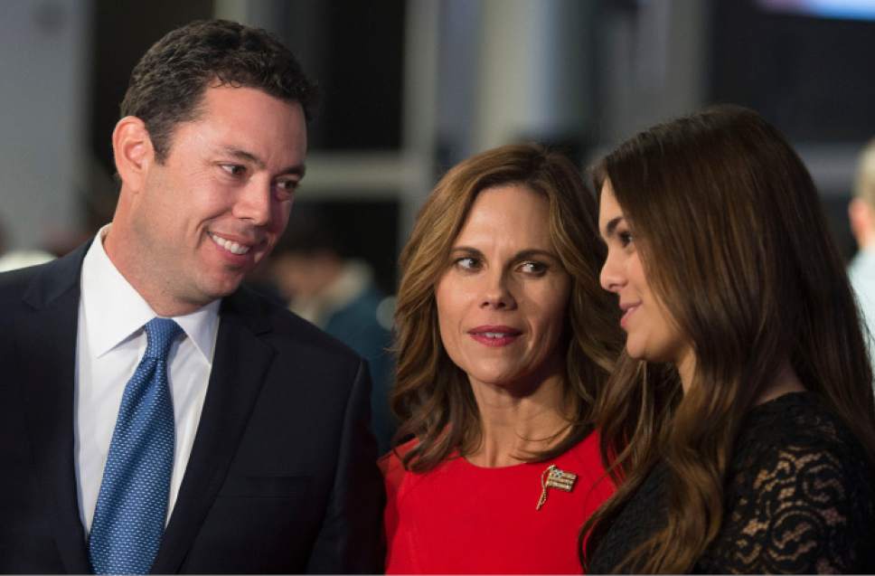 Steve Griffin /  Tribune file photo


Rep. Jason Chaffetz, with his wife Julie and daughter Kate, at the Republican Party Election Night Victory Party at Rice-Eccles Stadium on the campus of the University of Utah in Salt Lake City Tuesday November 8, 2016.