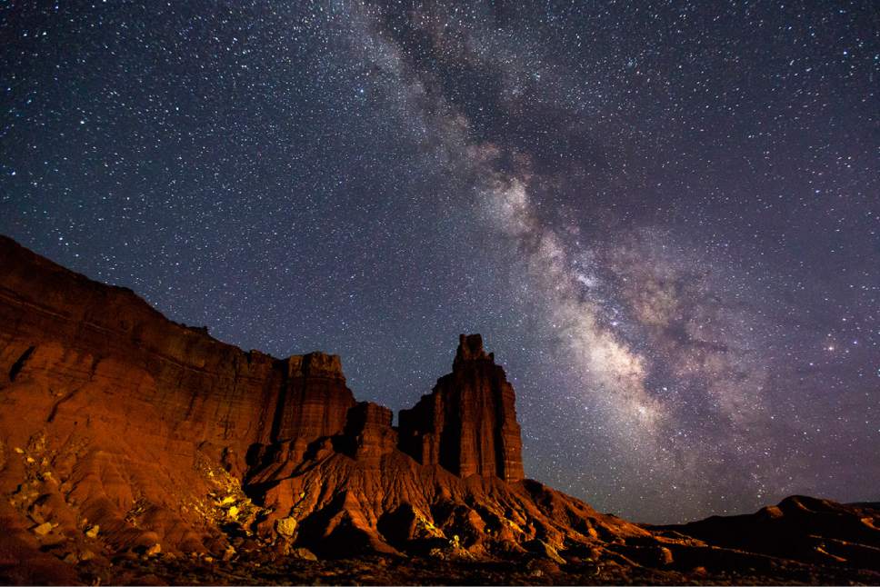 (Courtesy  |  Jacob W. Frank, NPS)

The Milky Way arches over Capitol Reef National Parkís iconic Chimney Rock.
