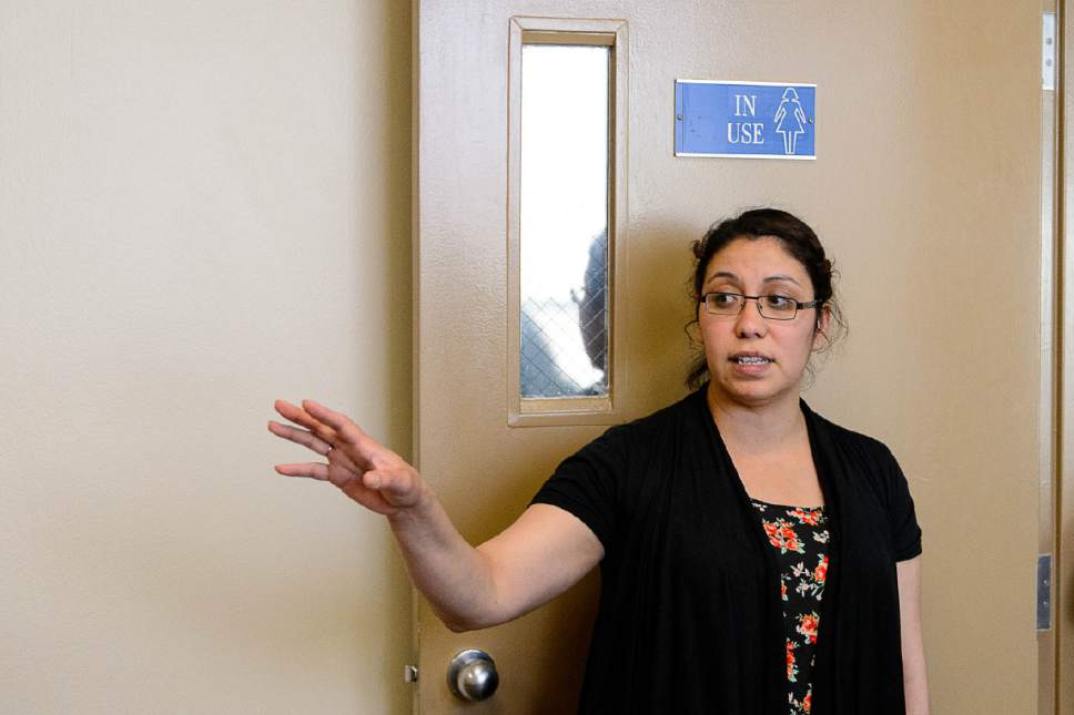 Trent Nelson  |  The Salt Lake Tribune
Raquel Da Silva in an Ogden fire station that will be converted into a day center for homeless individuals by the organization Family Promise of Ogden, Wednesday April 12, 2017.