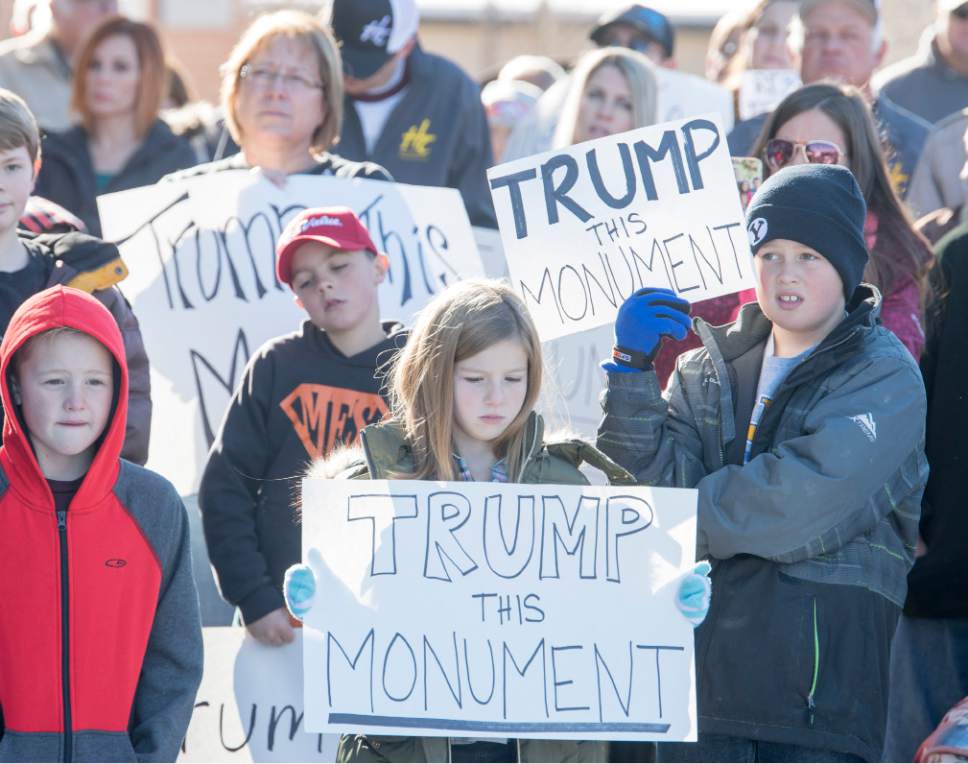 Rick Egan  |  The Salt Lake Tribune

Angry locals protest the new Bears Ear Monument in Monticello, Thursday, December 29, 2016.
