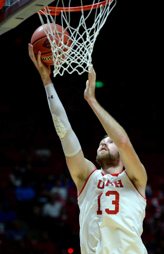 Steve Griffin  |  The Salt Lake Tribune


Utah Utes forward David Collette (13) scores during the Utah versus Boise State basketball game in the first round of the NIT at the Huntsman Center on the University of Utah campus in Salt Lake City Tuesday March 14, 2017.