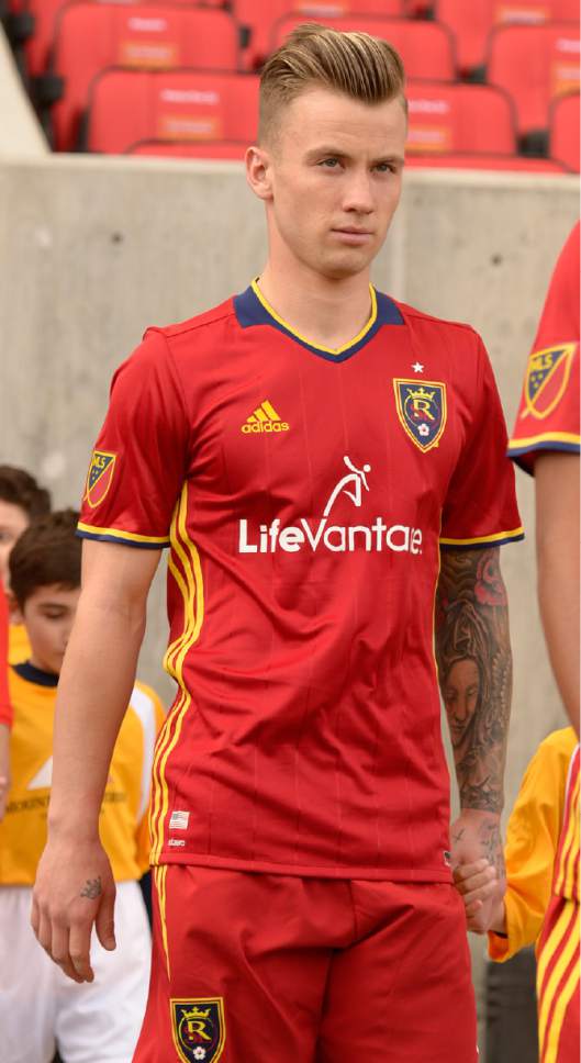 Leah Hogsten  |  The Salt Lake Tribune
Real Salt Lake midfielder Albert Rusnak (11) walks onto the field for his first game with Real Salt Lake. Real Salt Lake kicked off the 2017 season Saturday, March 4, 2017 with a home opener against Toronto FC at Rio Tinto Stadium. Real Salt Lake and Toronto FC are tied at the half.