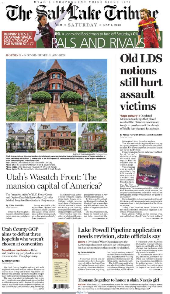These pages are part of The Salt Lake Tribune's 2017 Pulitzer Prize for Local Reporting. The judge's said the prize was awarded "for a string of vivid reports revealing the perverse, punitive and cruel treatment given to sexual assault victims at Brigham Young University, one of Utahís most powerful institutions."
