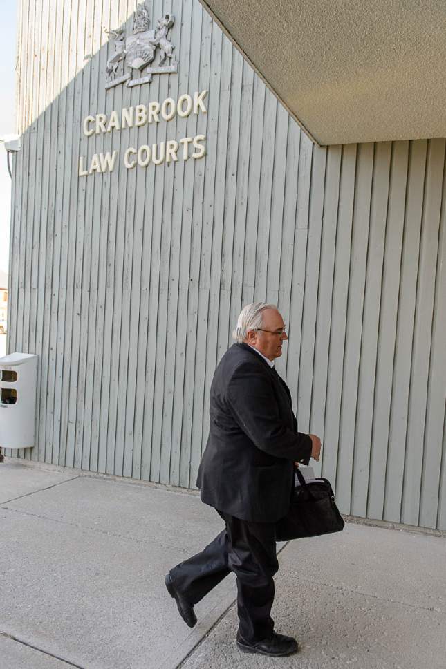Trent Nelson  |  The Salt Lake Tribune
Winston Blackmore arrives at court in Cranbrook, B.C., Wednesday April 19, 2017. Blackmore and co-defendant James Oler are the first fundamentalist Mormons to be tried for polygamy in Canada.