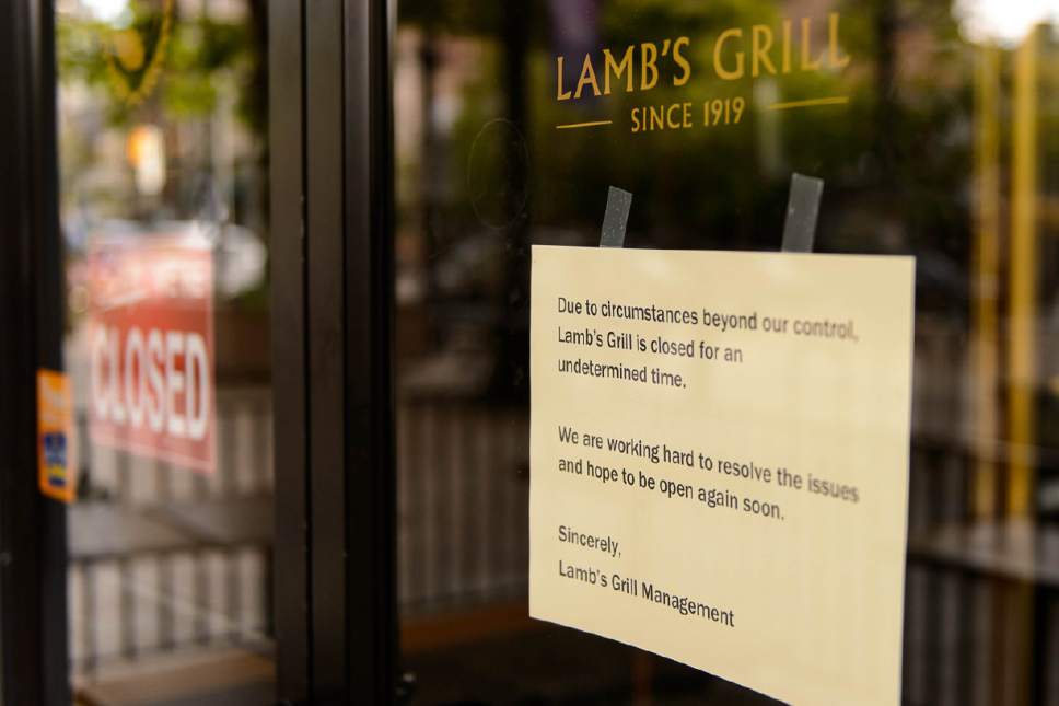 Trent Nelson  |  The Salt Lake Tribune
Lamb's Grill in Salt Lake City has closed, Thursday April 27, 2017.