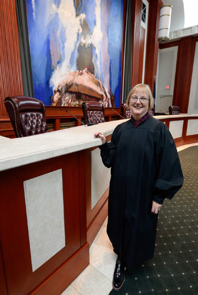 Francisco Kjolseth | The Salt Lake Tribune
Utah Supreme Court Justice Christine Durham who has been on the supreme court since 1982, sent a letter to Gov. Gary Herbert on Tuesday, May, 2, 2017, with her decision to retire from the bench effective Nov. 16 of this year.