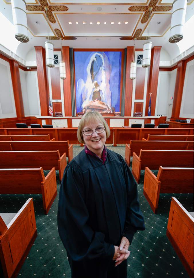 Francisco Kjolseth | The Salt Lake Tribune
Utah Supreme Court Justice Christine Durham who has been on the supreme court since 1982, sent a letter to Gov. Gary Herbert on Tuesday, May, 2, 2017, with her decision to retire from the bench effective Nov. 16 of this year.
